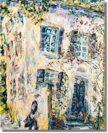 Karl Simrock vor seinem Haus Parzival