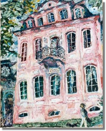 Ferdinand Freiligrath mit Strolch auf dem Weg vor Neu Strohlenfels