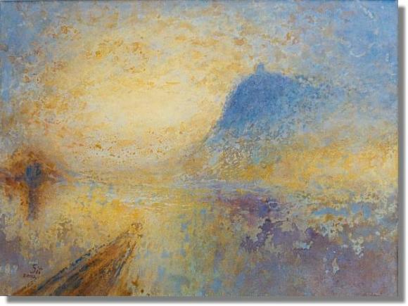 Hommage an Turner - Drachenfels von Grafenwerth aus gesehen